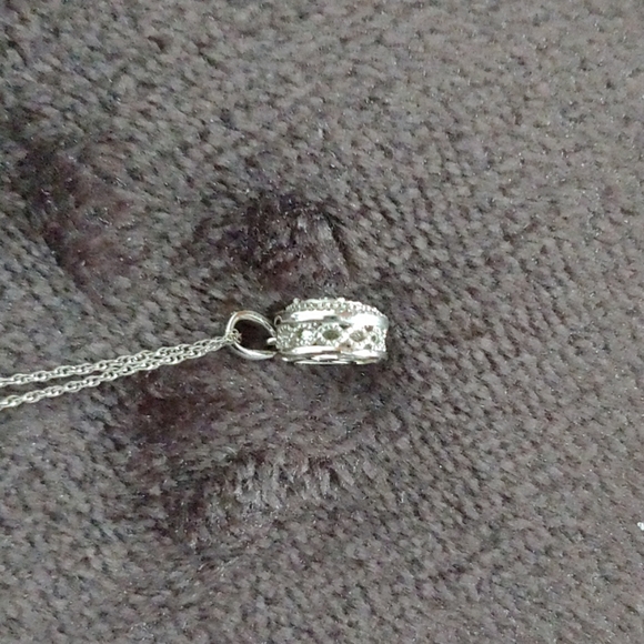 NWT!! Beautiful Sterling Diamond Necklace!!! - Picture 6 of 8